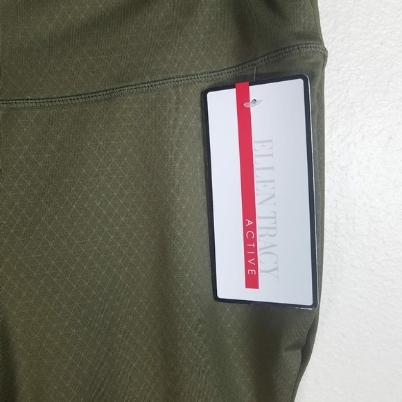 Ellen Tracy Active Olive Green Leggings - Picture 2 of 4